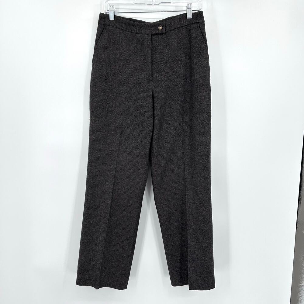 Orvis Wool Pleated Dress Pants Trousers Fully Lined Slacks Brown Womens Size 10 - Picture 3 of 10